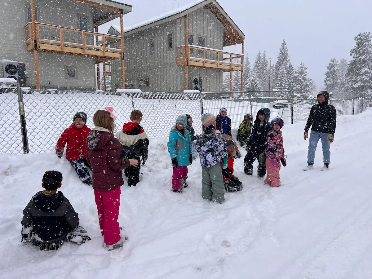 Playing in the snow